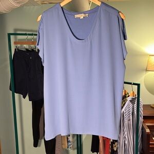 Women's Periwinkle Blue Mixed Media Top